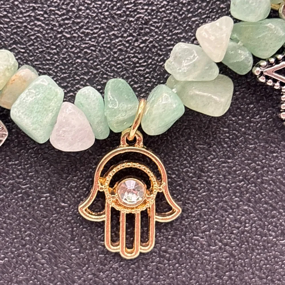 Torrid Green Stone Charm Necklace NWT MSRP $20 - Picture 4 of 6